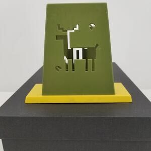 ST labre Indian School Green Yellow Napkin Holder Deer Camping